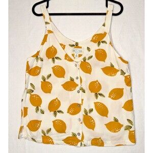 Francescas Jun & Ivy Loose Fit Crop TankTop Sz M Boho Peasant Casual Airy Whimsy